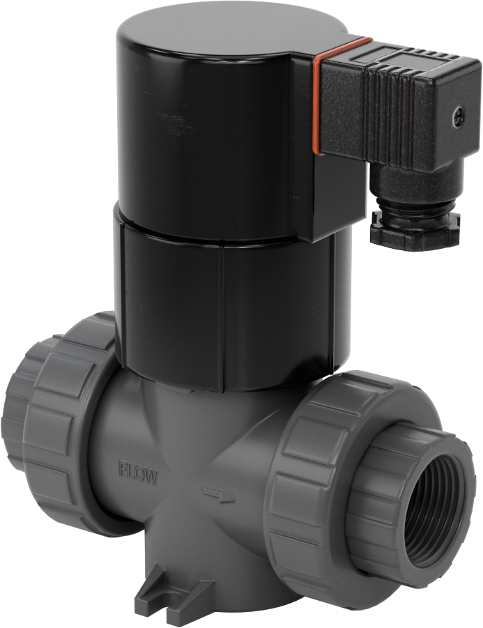 Kimyasallar için Solenoid Açma/Kapama Valfi, Açık Gri CPVC Gövde, 1 NPT Dişi