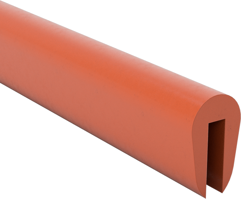 Yüksek Sıcaklık Kenar Çıtası, Turuncu Kauçuk, 1/8“ Genişlik x 15/32” İç Yükseklik