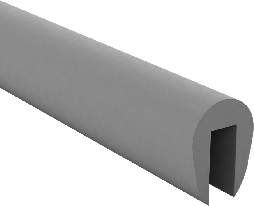 Yüksek Sıcaklık Kenar Çıtası, Kauçuk, 1/4“ Genişlik x 19/32” İç Yükseklik