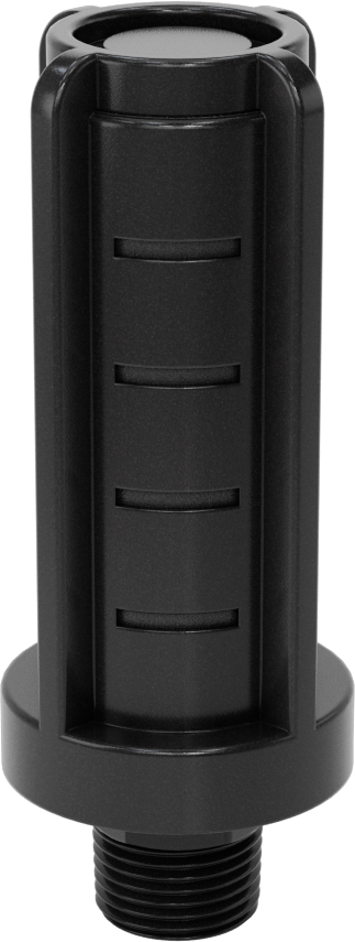 Kolay Temizlenebilir Susturucu, 3/8 NPT Erkek, Polipropilen Bağlantı Parçası, 98 scfm Akış Hızı