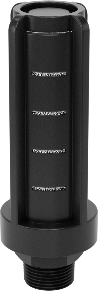 Kolay Temizlenebilir Susturucu, 3/4 NPT Erkek, Polipropilen Bağlantı Parçası, 115 scfm Akış Hızı