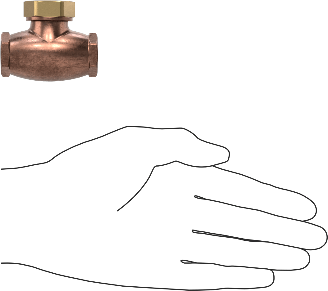 Yüksek Sıcaklık Dişli Çek Valf, Bronz Gövde, 1/8 NPT Dişi