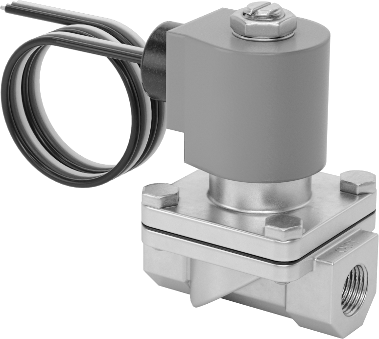 Viton® Contalı Pirinç Solenoid Açma/Kapama Vanası, Soğutucu ve Deterjan için, Kapalı, 24V AC, 3/8 NPT Dişi