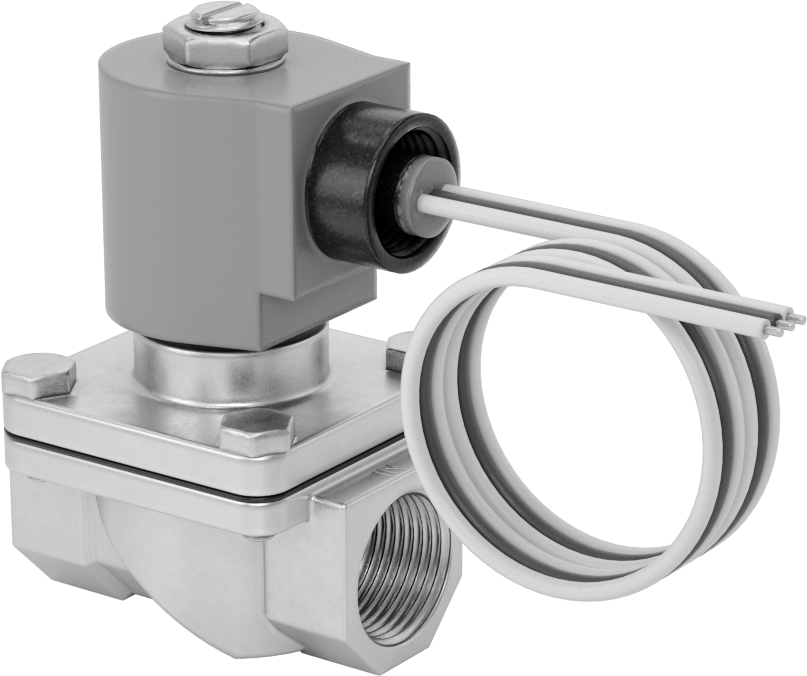 Viton® Contalı Pirinç Solenoid Açma/Kapama Vanası, Soğutucu ve Deterjan için, Kapalı, 24V AC, 3/4 NPT Dişi