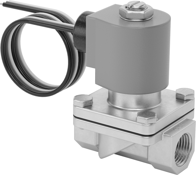 Viton® Contalı Pirinç Solenoid Açma/Kapama Vanası, Soğutucu ve Deterjan için, Kapalı, 24V DC, 1/2 NPT Dişi