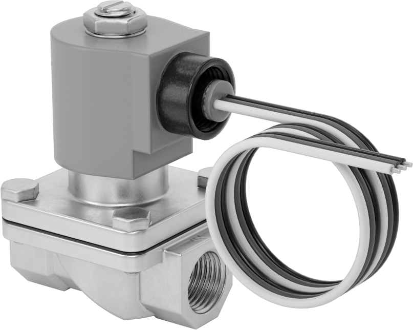 Viton® Contalı Pirinç Solenoid Açma/Kapama Vanası, Soğutucu ve Deterjan için, Kapalı, 24V DC, 1/2 NPT Dişi