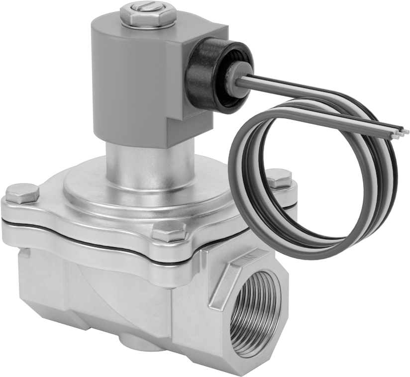 Viton® Contalı Pirinç Solenoid Açma/Kapama Vanası, Soğutucu ve Deterjan için, Kapalı, 24V AC, 1 NPT Dişi