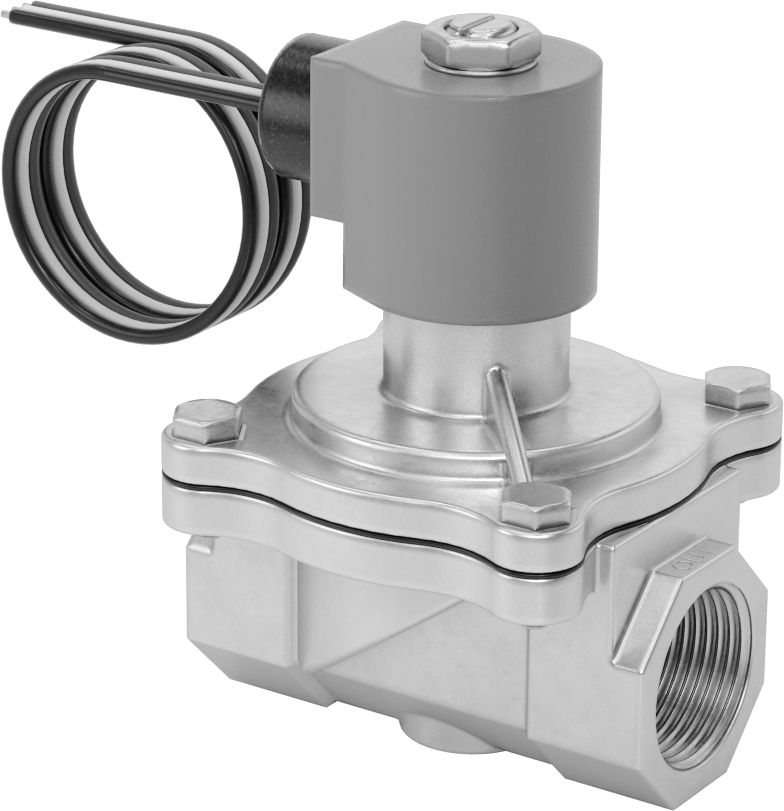 Viton® Contalı Pirinç Solenoid Açma/Kapama Vanası, Soğutucu ve Deterjan için, Kapalı, 24V AC, 1 NPT Dişi