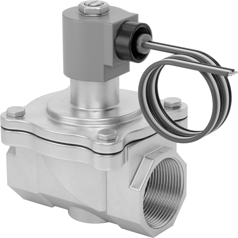 Viton® Contalı Pirinç Solenoid Açma/Kapama Vanası, Soğutucu ve Deterjan için, Kapalı, 24V AC, 1-1/2 NPT Dişi