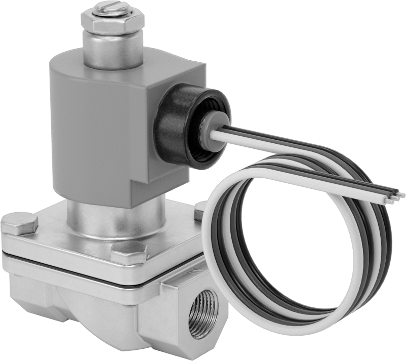 Viton® Contalı Pirinç Solenoid Açma/Kapama Vanası, Soğutucu ve Deterjan için, Açık, 120V AC, 3/8 NPT Dişi