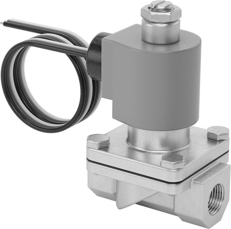 Viton® Contalı Pirinç Solenoid Açma/Kapama Vanası, Soğutucu ve Deterjan için, Açık, 24V AC, 3/8 NPT Dişi