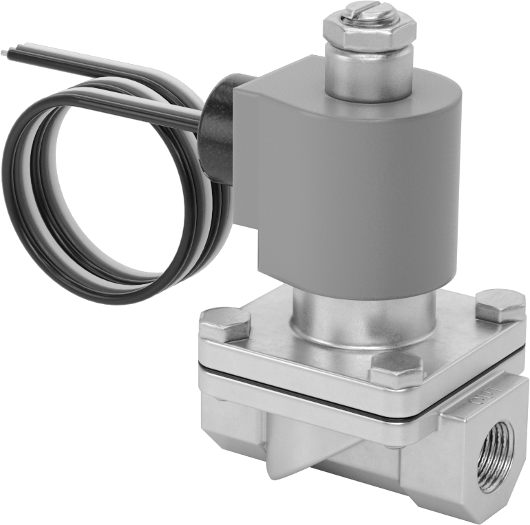 Viton® Contalı Pirinç Solenoid Açma/Kapama Vanası, Soğutucu ve Deterjan için, Açık, 24V DC, 3/8 NPT Dişi