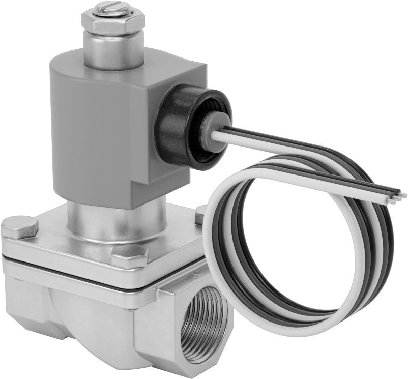 Viton® Contalı Pirinç Solenoid Açma/Kapama Vanası, Soğutucu ve Deterjan için, Açık, 24V DC, 3/4 NPT Dişi