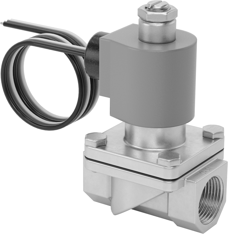 Viton® Contalı Pirinç Solenoid Açma/Kapama Vanası, Soğutucu ve Deterjan için, Açık, 24V DC, 3/4 NPT Dişi