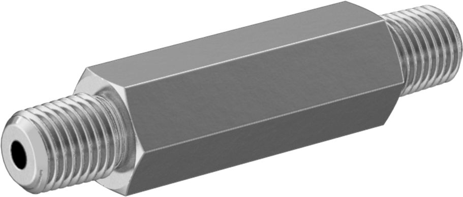 Hassas Aşırı Basınçlı 316 Paslanmaz Çelik Bağlantı Parçası, Altıgen Başlı Düz Bağlantı Elemanı, 1/16 NPT Erkek, 2" Uzunluk