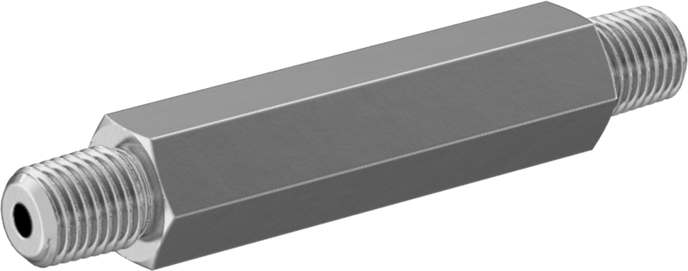 Hassas Aşırı Basınçlı 316 Paslanmaz Çelik Bağlantı Parçası, Altıgen Başlı Düz Bağlantı Elemanı, 1/16 NPT Erkek, 2-1/2" Uzunluk