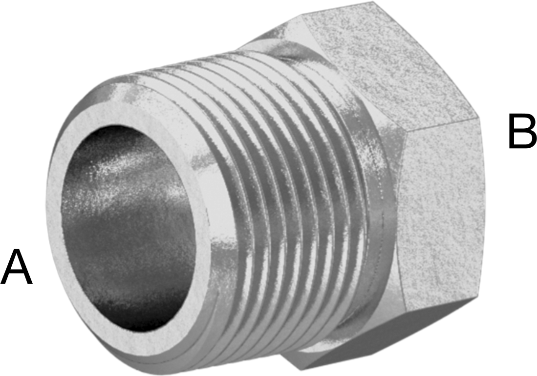 Hassas Aşırı Basınçlı 316 Paslanmaz Çelik Bağlantı Parçası, Burç Redüksiyon Adaptörü, 3/4 Erkek x 1/2 Dişi NPT