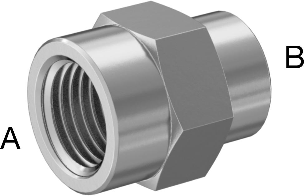 Hassas Aşırı Basınçlı 316 Paslanmaz Çelik Bağlantı Parçası, Altıgen Gövdeli Düz Redüktör, 1/4 x 1/8 NPT Dişi