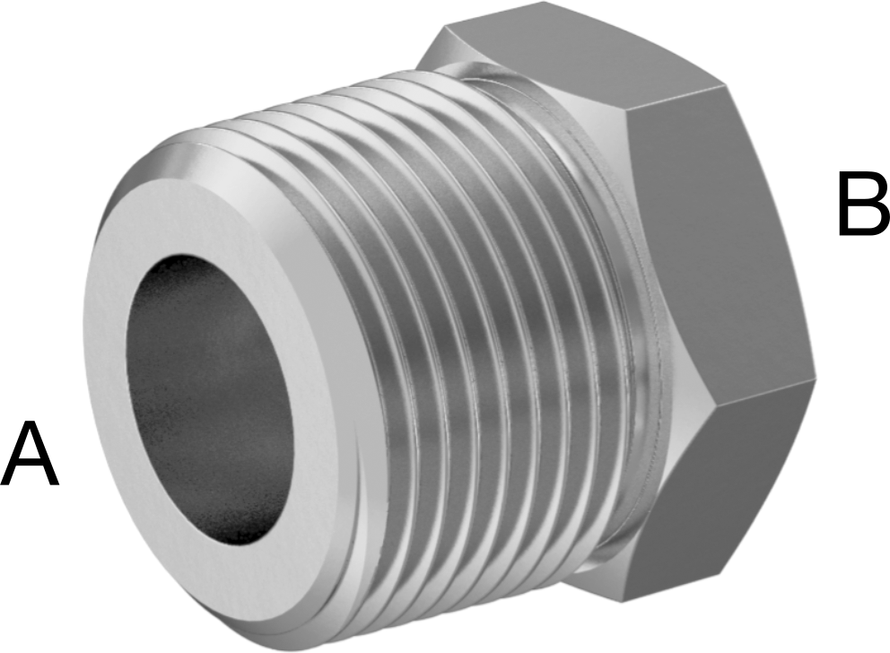Hassas Aşırı Basınçlı 316 Paslanmaz Çelik Bağlantı Parçası, Burç Redüksiyon Adaptörü, 3/4 Erkek x 3/8 Dişi NPT