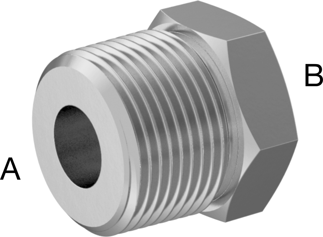 Hassas Aşırı Basınçlı 316 Paslanmaz Çelik Bağlantı Parçası, Burç Redüksiyon Adaptörü, 1 Erkek x 3/8 Dişi NPT