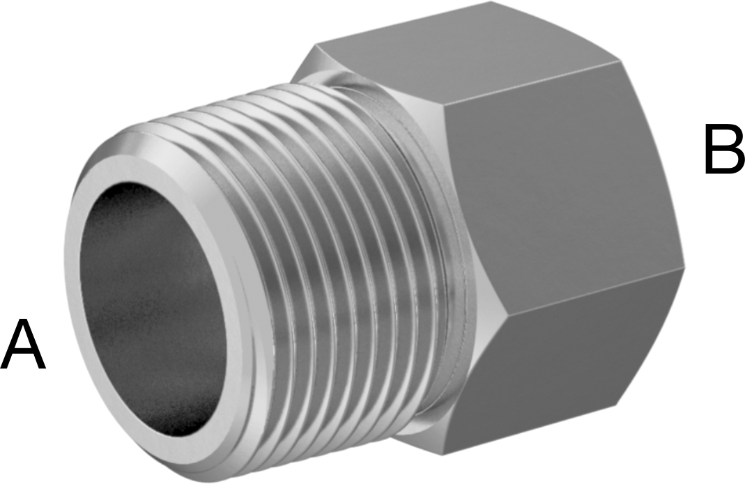 Hassas Aşırı Basınçlı 316 Paslanmaz Çelik Bağlantı Parçası, Burç Redüksiyon Adaptörü, 1 Erkek x 3/4 Dişi NPT