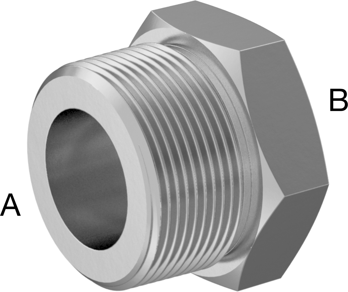 Hassas Aşırı Basınçlı 316 Paslanmaz Çelik Bağlantı Parçası, Burç Redüksiyon Adaptörü, 1-1/2 Erkek x 1 Dişi NPT