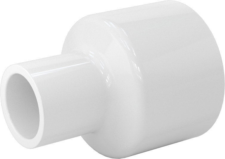 Su için Standart Cidarlı PVC Boru Bağlantı Parçası, Redüktör, 1-1/4 Dişi Soket x 1/2 Dişi Soket