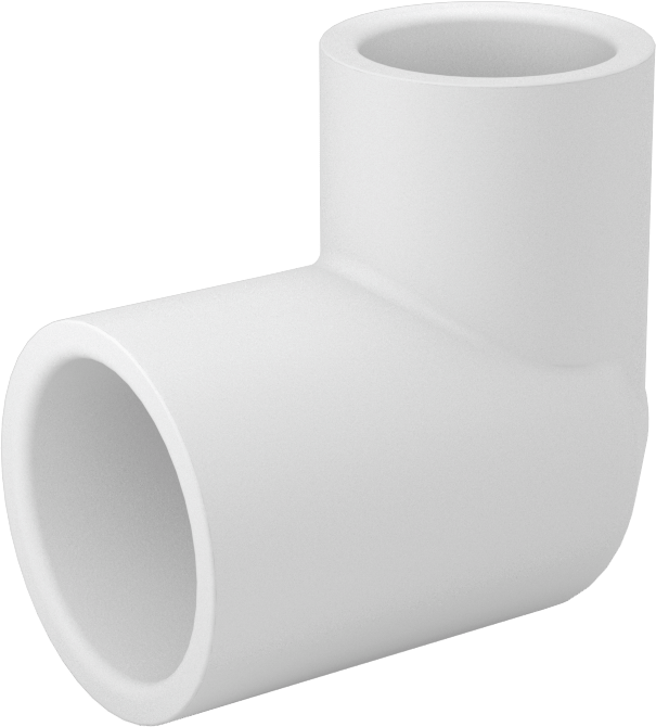 Su için Standart Cidarlı PVC Boru Bağlantı Parçası, 90 Derece Dirsek Redüktör, 3/4 Dişi Soket x 1/2 Dişi Soket