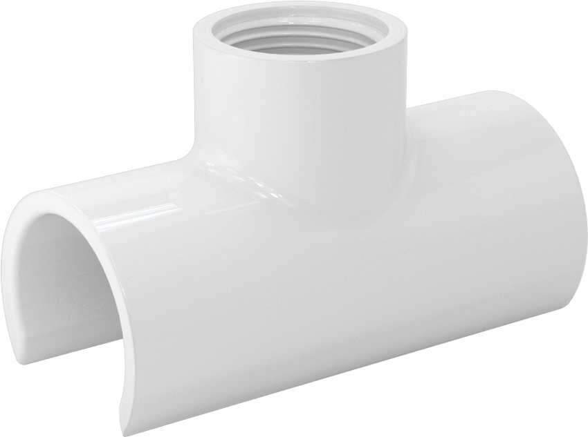 Su için Standart Cidarlı PVC Boru Bağlantı Parçası, Tee Çıkışı, 3/4 NPT Dişi, 1 Boru Boyutu için