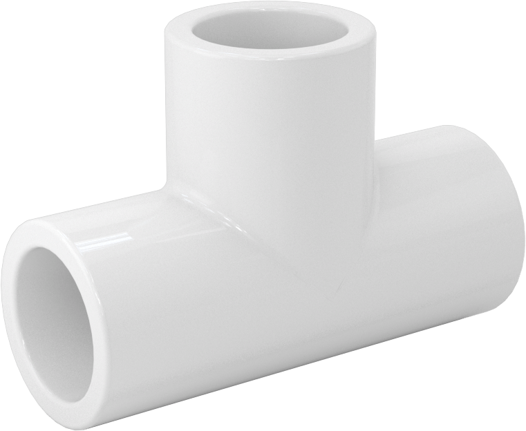 Su için Standart Cidarlı PVC Boru Bağlantı Parçası, T Konektörü, Beyaz, 3/8 Soket Bağlantılı Dişi