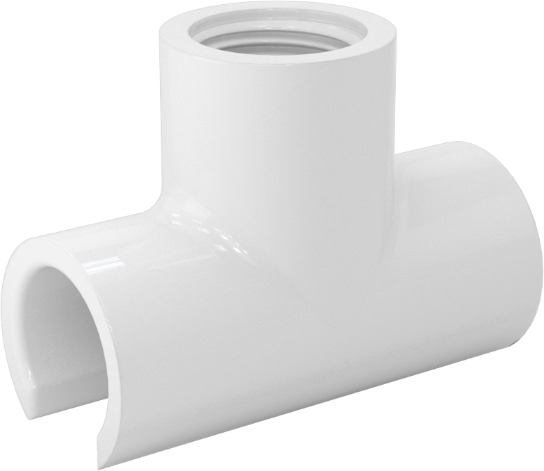 Su için Standart Cidarlı PVC Boru Bağlantı Parçası, Tee Çıkışı, 1/2 Boru Boyutu için 1/2 NPT Dişi