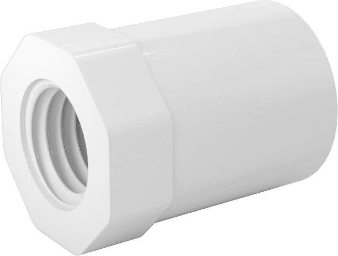 Su için Standart Cidarlı PVC Boru Bağlantı Parçası, Burç Redüktörü, 1/2 Soket Erkek x 1/4 NPT Dişi