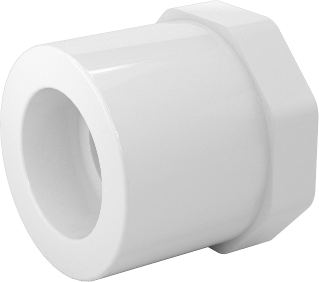 Su için Standart Cidarlı PVC Boru Bağlantı Parçası, Burç Redüktörü, 1 Erkek Soket x 1/2 NPT Dişi