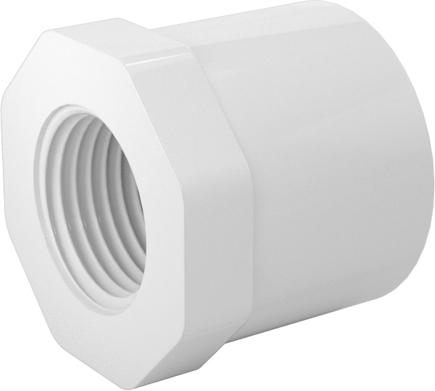 Su için Standart Cidarlı PVC Boru Bağlantı Parçası, Burç Redüktörü, 1 Erkek Soket x 1/2 NPT Dişi