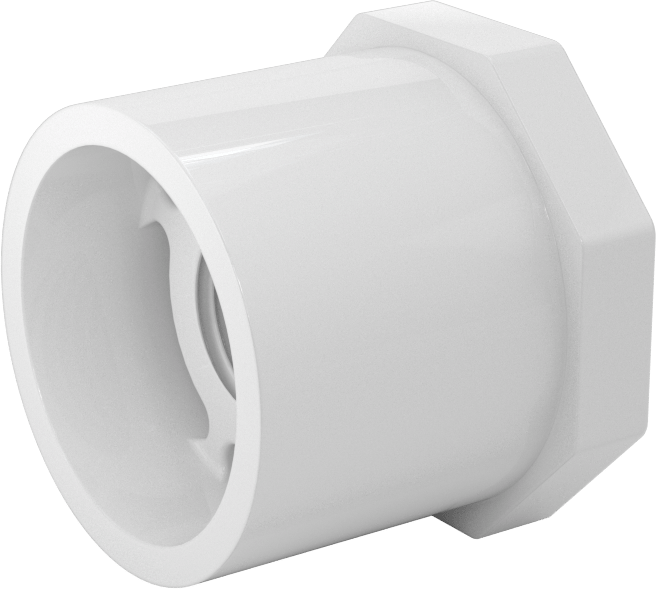 Su için Standart Cidarlı PVC Boru Bağlantı Parçası, Burç Redüktörü, 1-1/4 Soket Erkek x 1/2 NPT Dişi