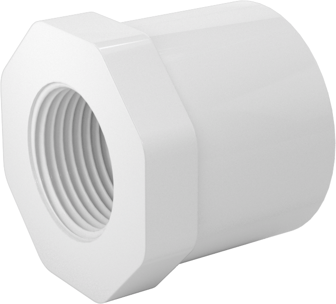Su için Standart Cidarlı PVC Boru Bağlantı Parçası, Burç Redüktörü, 1-1/4 Soket Erkek x 3/4 NPT Dişi