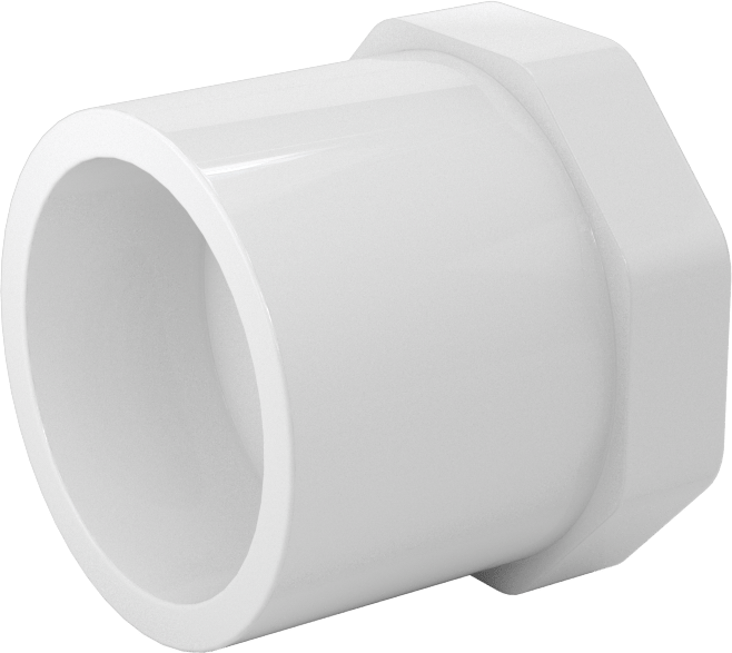 Su için Standart Cidarlı PVC Boru Bağlantı Parçası, Burç Redüktörü, 1-1/4 Soket Erkek x 3/4 NPT Dişi