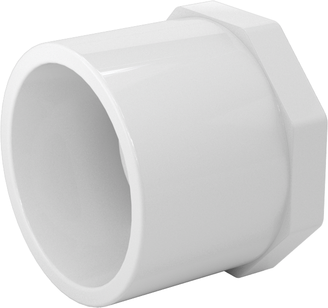 Su için Standart Cidarlı PVC Boru Bağlantı Parçası, Burç Redüktörü, 1-1/2 Erkek Soket x 1/2 NPT Dişi