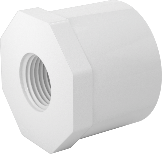Su için Standart Cidarlı PVC Boru Bağlantı Parçası, Burç Redüktörü, 1-1/2 Erkek Soket x 1/2 NPT Dişi