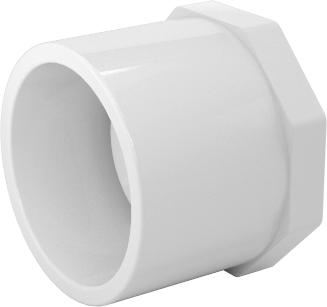 Su için Standart Cidarlı PVC Boru Bağlantı Parçası, Burç Redüktörü, 1-1/2 Soket Erkek x 3/4 NPT Dişi