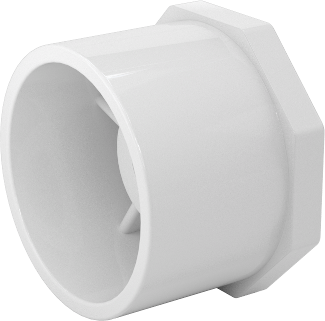 Su için Standart Cidarlı PVC Boru Bağlantı Parçası, Burç Redüksiyon Adaptörü, 2 Soket Erkek x 1/2 NPT Dişi