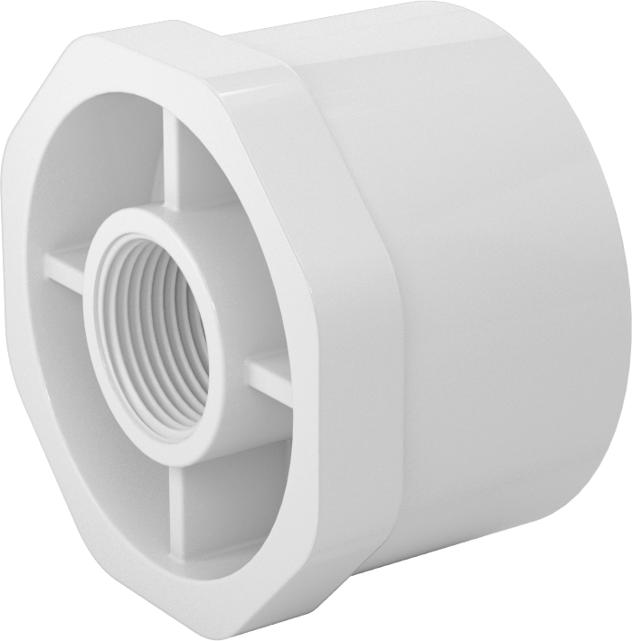 Su için Standart Cidarlı PVC Boru Bağlantı Parçası, Burç Redüktörü, 3 Soket Erkek x 1 NPT Dişi