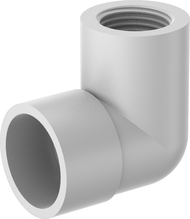 Su için Standart Cidarlı PVC Boru Bağlantı Parçası, 90 Derece Redüktör Adaptörü, 3/4 Soket Dişi x 1/2 NPT Dişi