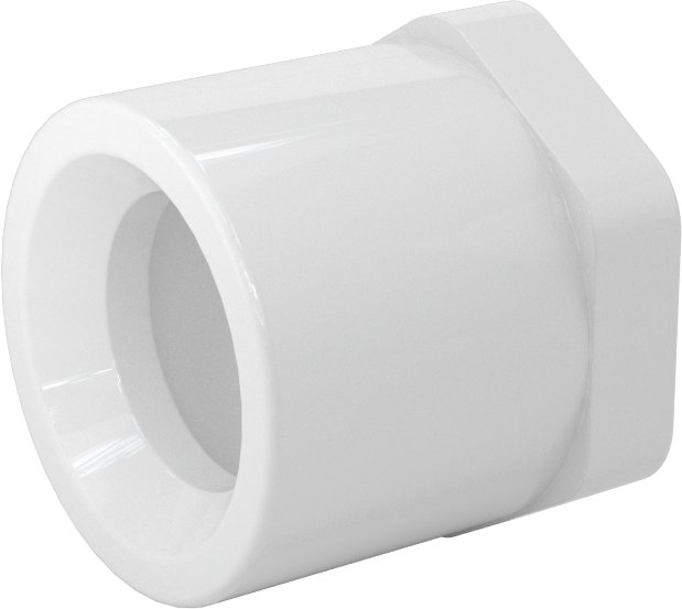 Su için Standart Cidarlı PVC Boru Bağlantı Parçası, Burç Redüktörü, 1 Soket Erkek x 3/4 Soket Dişi