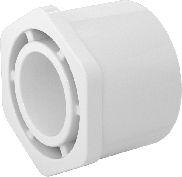 Su için Standart Cidarlı PVC Boru Bağlantı Parçası, Burç Redüktörü, 1-1/2 Soket Erkek x 3/4 Soket Dişi