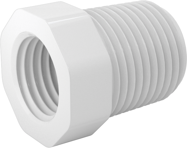 Su için Standart Cidarlı PVC Boru Bağlantı Parçası, Burç Redüktör Adaptörü, 3/8 NPT Erkek x 1/4 NPT Dişi
