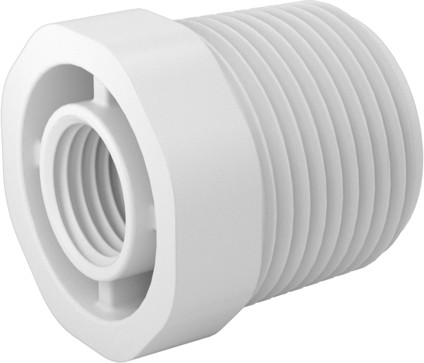 Su için Standart Cidarlı PVC Boru Bağlantı Parçası, Burç Redüktör Adaptörü, 3/4 NPT Erkek x 1/4 NPT Dişi