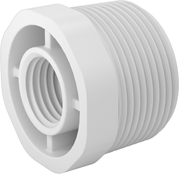 Su için Standart Cidarlı PVC Boru Bağlantı Parçası, Burç Redüktörü, 1-1/4 NPT Erkek x 1/2 NPT Dişi