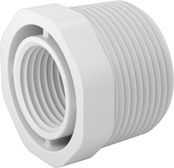 Su için Standart Cidarlı PVC Boru Bağlantı Parçası, Burç Redüktörü, 1-1/4 NPT Erkek x 3/4 NPT Dişi
