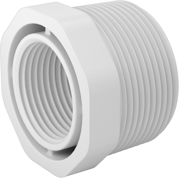 Su için Standart Cidarlı PVC Boru Bağlantı Parçası, Burç Redüktör Adaptörü, 1-1/2 NPT Erkek x 1 NPT Dişi
